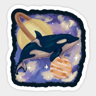 Orca swimming in space Sticker